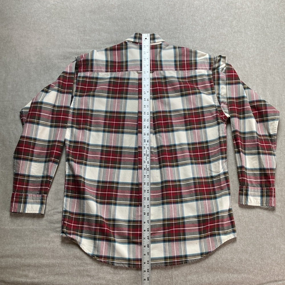 Vintage Orvis Men's Plaid Shirt - Red and Green Button Down Collar - Picture 3 of 7